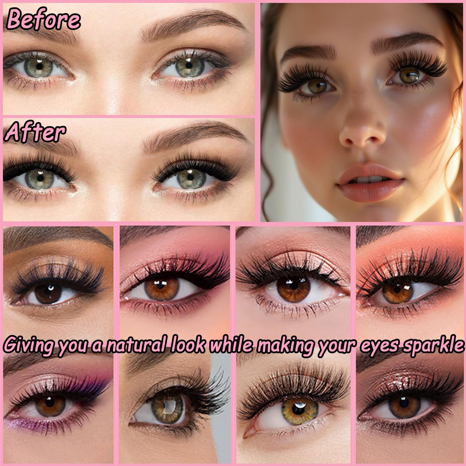 OLLAVO Lash Clusters Kit – 640 Pcs 9-16mm D Curl Wispy Extensions