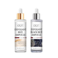 OLV Peel Shot Glow Rice Ampoule Duo – White & Black Rice Exfoliant for All Skin Types