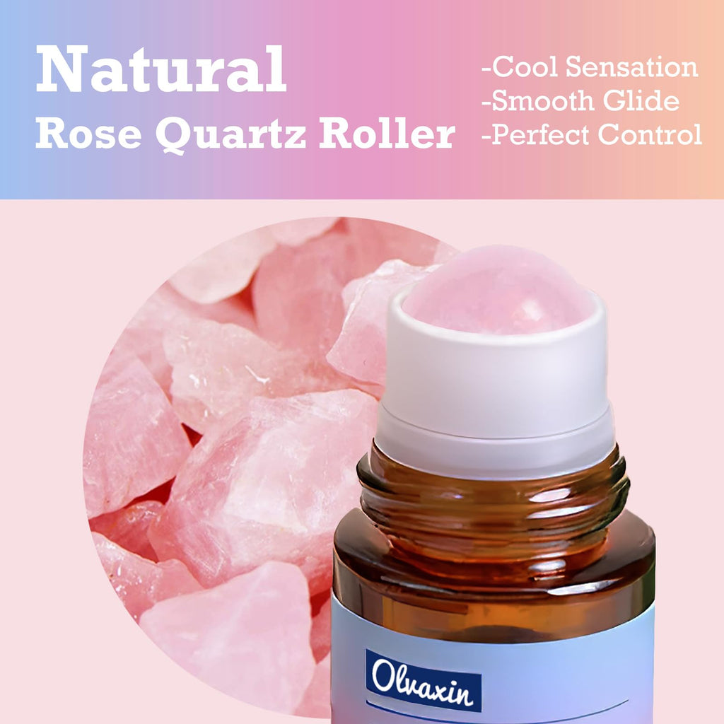 Olvaxin Organic Castor Oil Roll-On with Rose Quartz — 2 Pack (1.7 fl oz each)