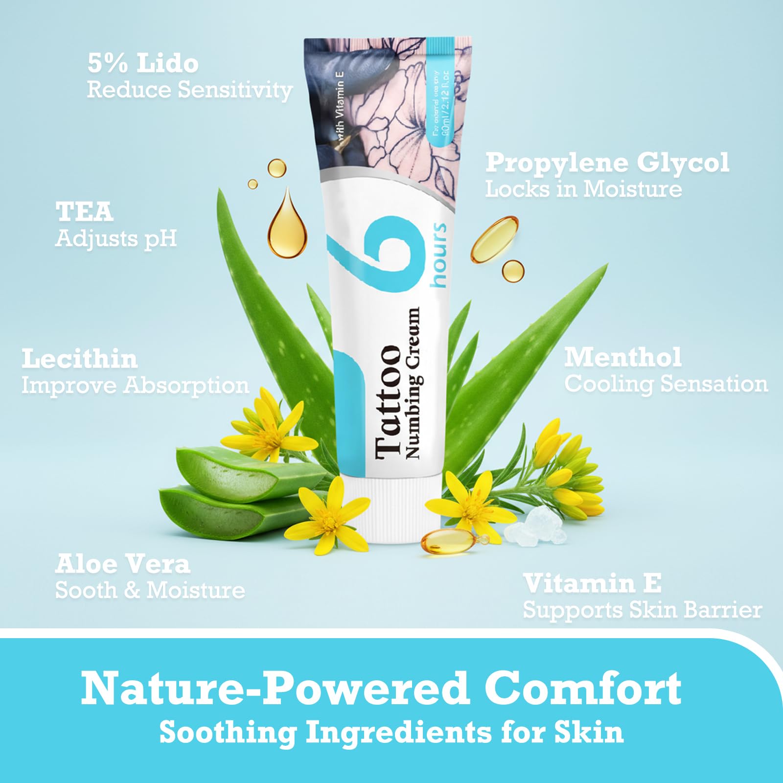 Olvaxin Tattoo & Waxing Prep Comfort Cream – Fast-Absorbing Emu Oil Formula, 2.12 fl oz