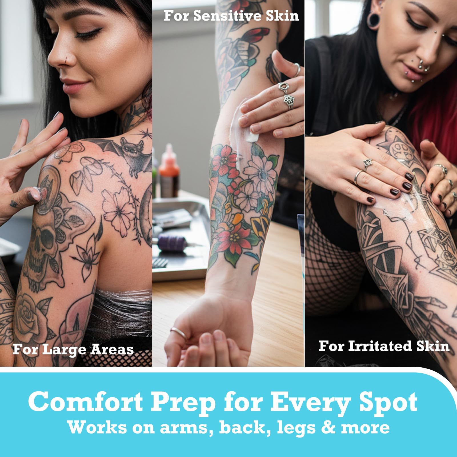 Olvaxin Tattoo & Waxing Prep Comfort Cream – Fast-Absorbing Emu Oil Formula, 2.12 fl oz