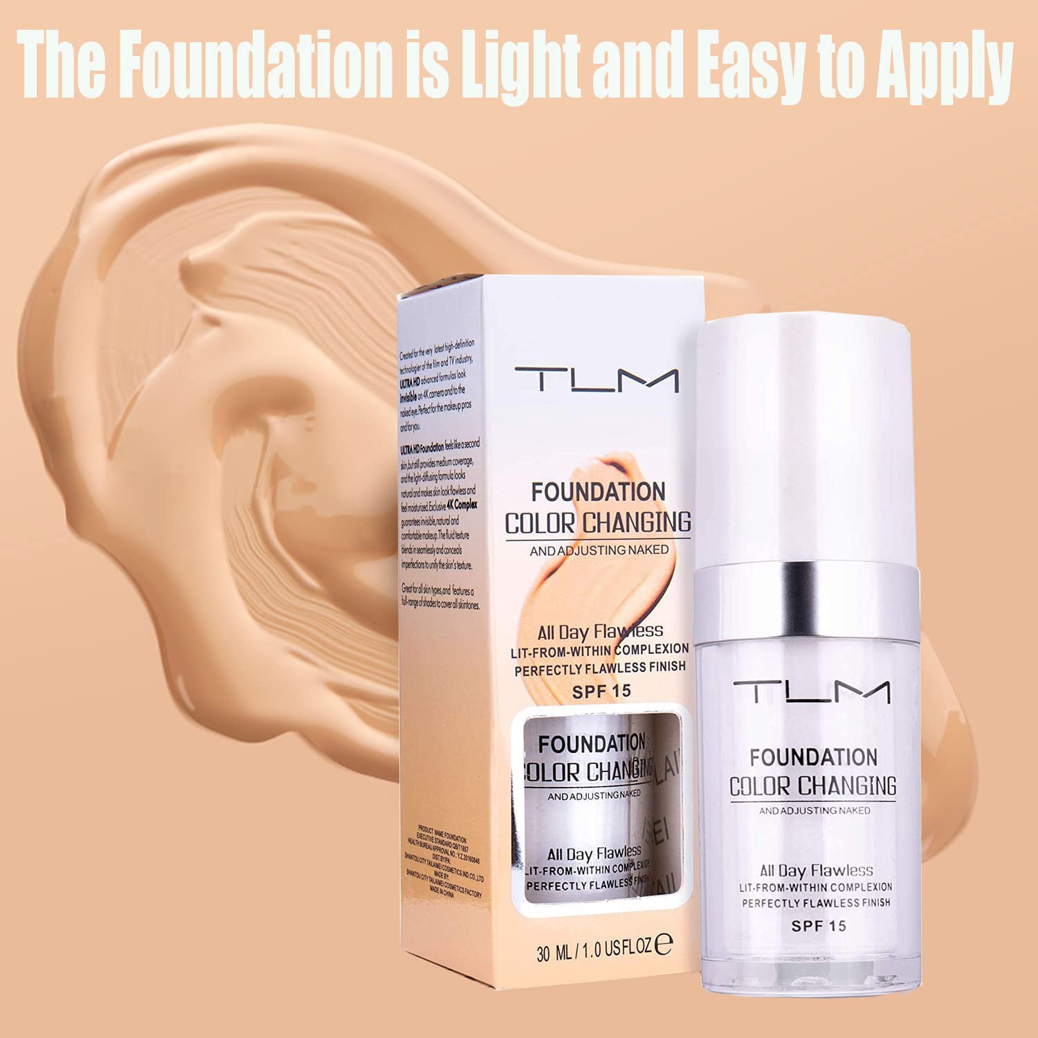 Omaky Colour-Changing Foundation 2x30ml – Self-Adjusting, SPF 15, Full Coverage