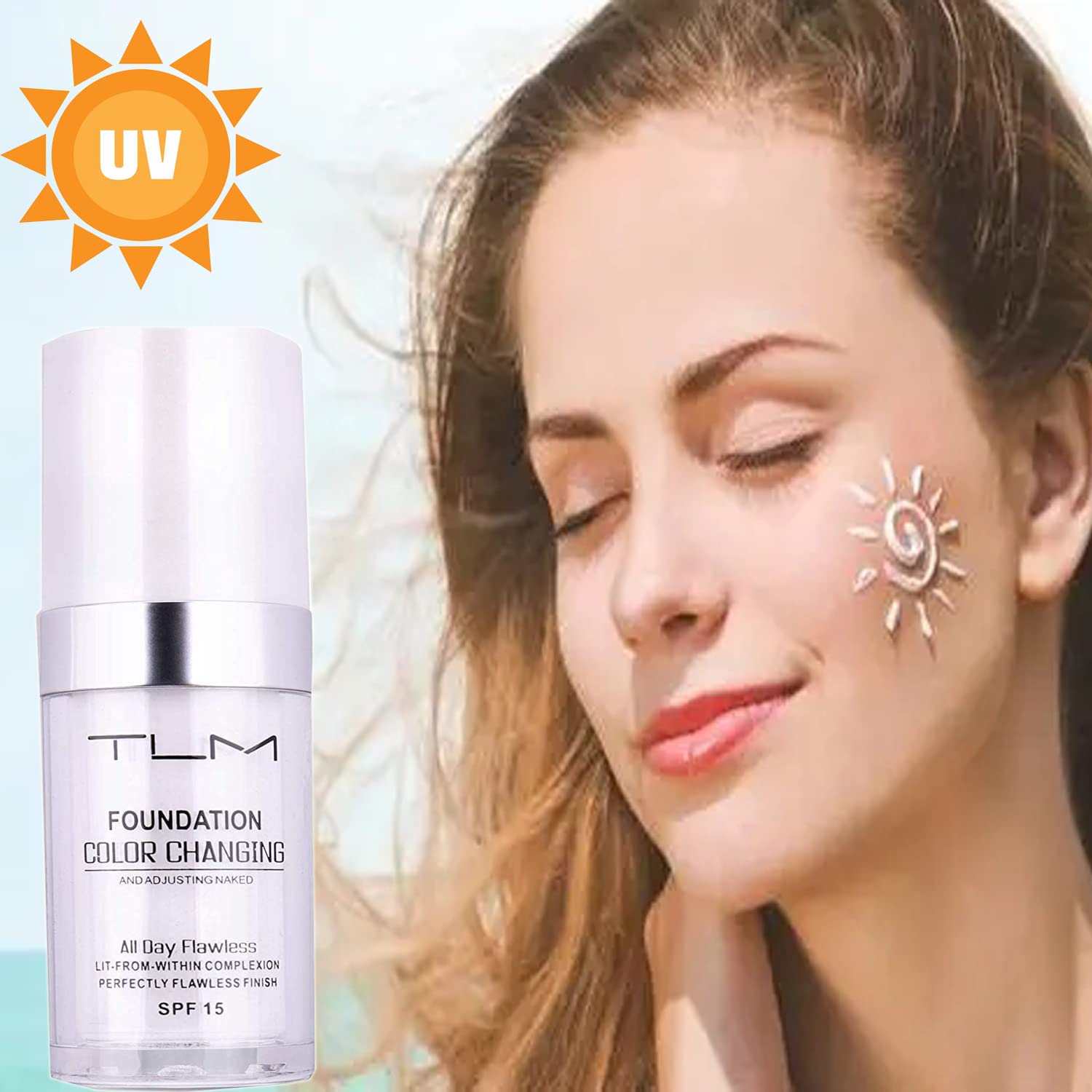 Omaky Colour-Changing Foundation 2x30ml – Self-Adjusting, SPF 15, Full Coverage