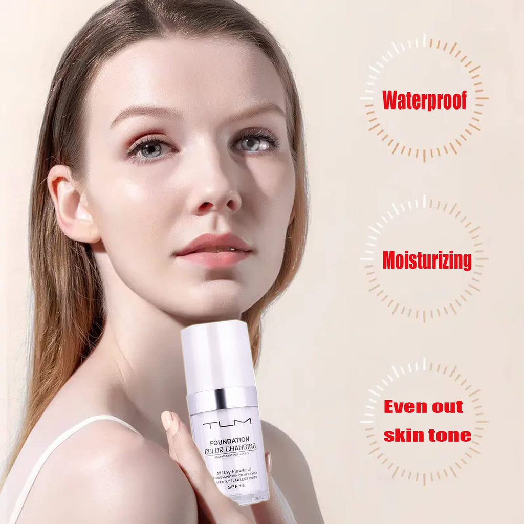 Omaky Colour-Changing Foundation 2x30ml – Self-Adjusting, SPF 15, Full Coverage