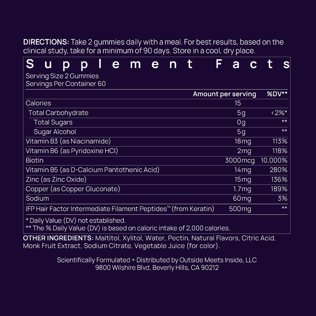 OMI WELLBEAUTY Hair Growth Peptides Gummies – Doctor Recommended, Patented Follicle Fortifying Biotech
