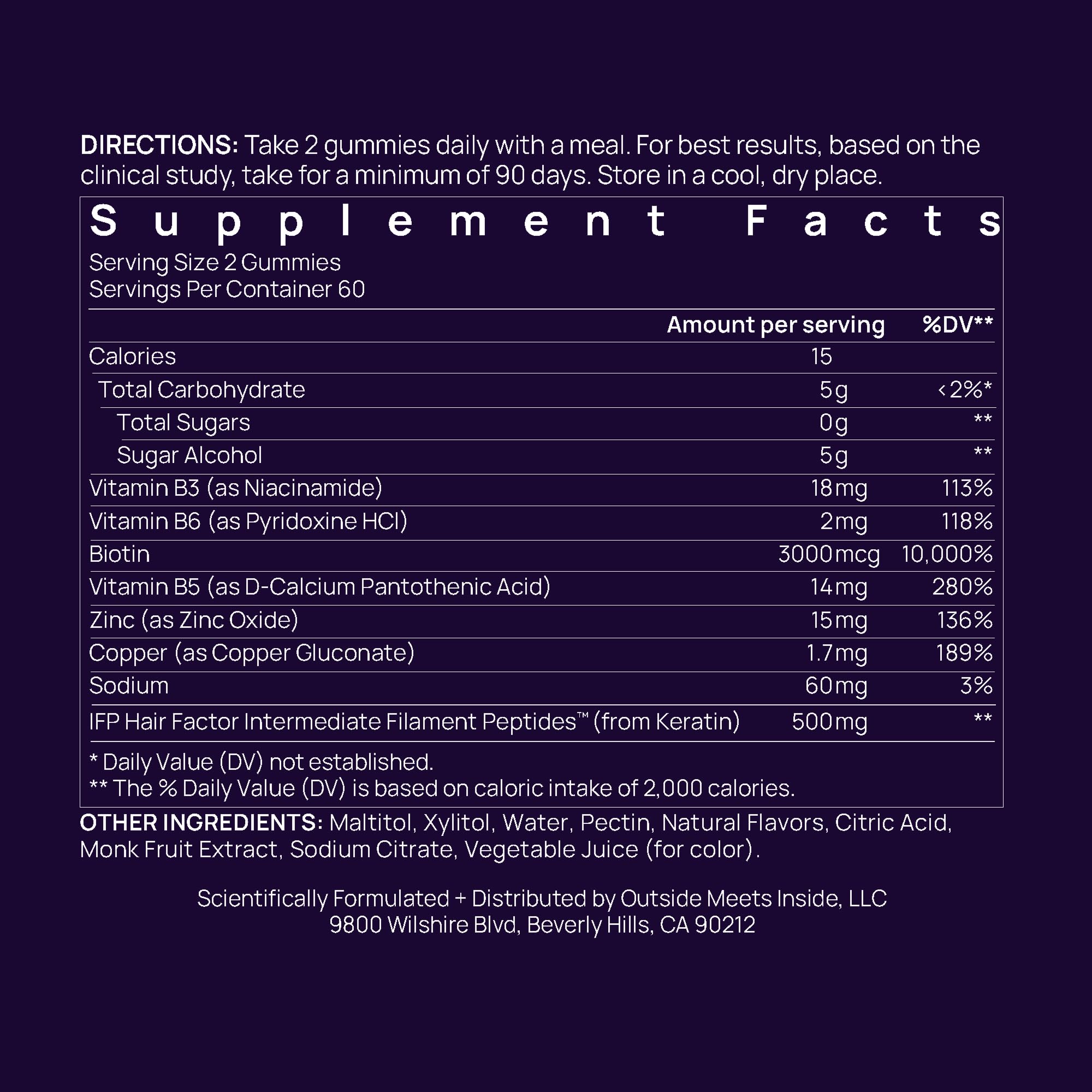 OMI WELLBEAUTY Hair Growth Peptides Gummies – Doctor Recommended, Patented Follicle Fortifying Biotech