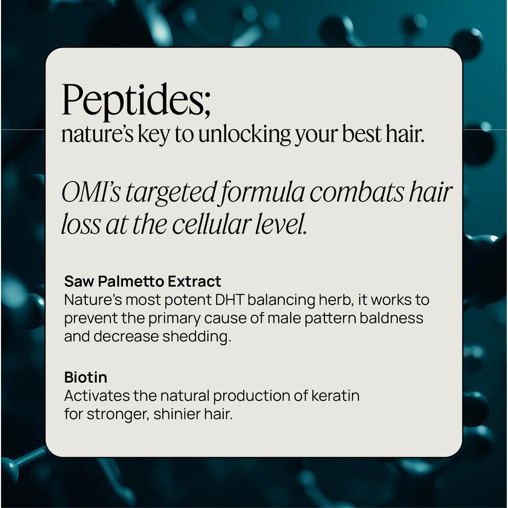 OMI WELLBEAUTY Men's Hair Growth Peptides — Doctor-Recommended Follicle Fortifying Biotech, 3-Month Supply