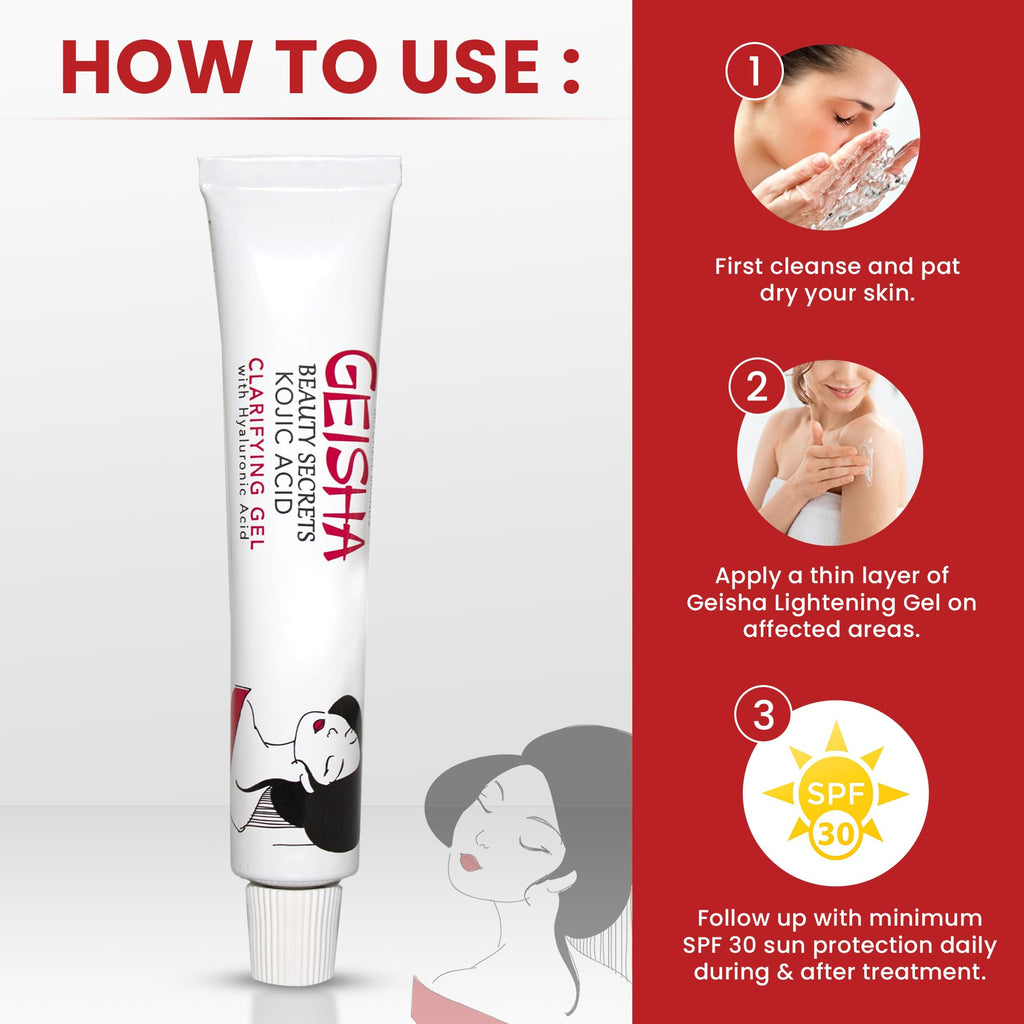 OMIC Geisha Kojic Acid Gel – 1 fl oz / 30g (Pack of 2) | Skin Brightening & Clarifying Gel