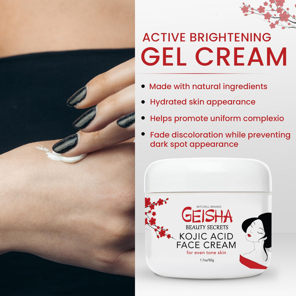 OMIC Geisha Kojic Acid Cream – 1.7 fl oz (50 ml) – Brightening Cream for Face, Body & Hands – Glycolic Acid – Pack of 2