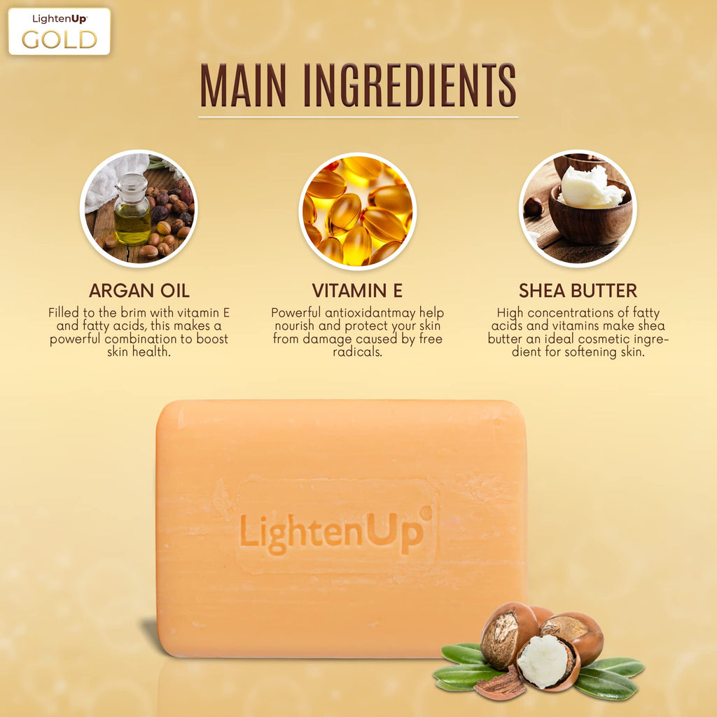 OMIC Lighten-Up Anti-Aging Cleansing Bar Soap 200g – Shea Butter & Argan Oil, Pack of 2