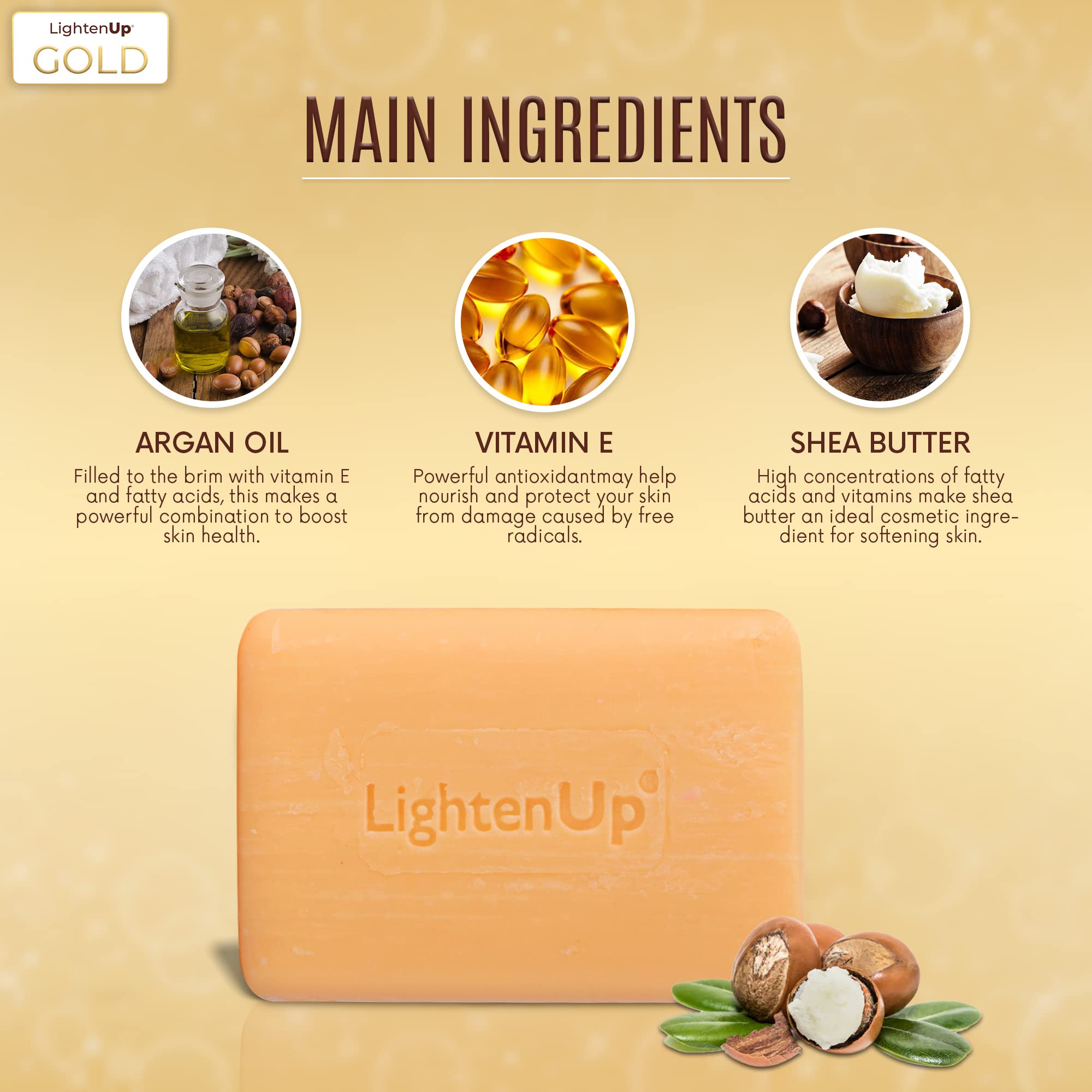 OMIC Lighten-Up Anti-Aging Cleansing Bar Soap 200g – Shea Butter & Argan Oil, Pack of 2