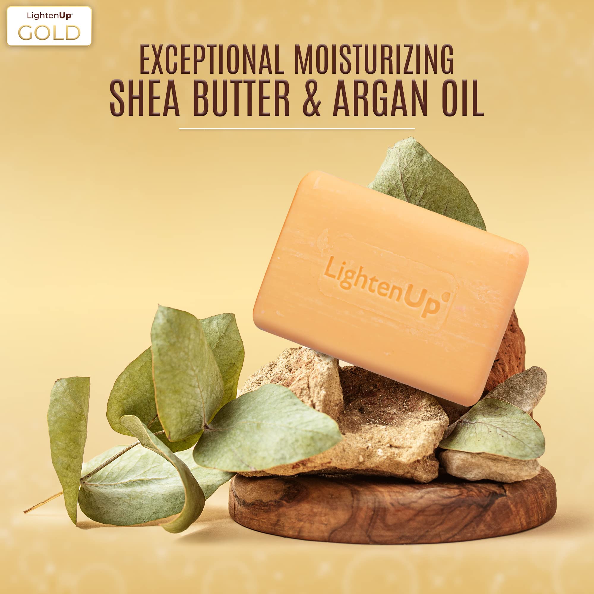 OMIC Lighten-Up Anti-Aging Cleansing Bar Soap 200g – Shea Butter & Argan Oil, Pack of 2