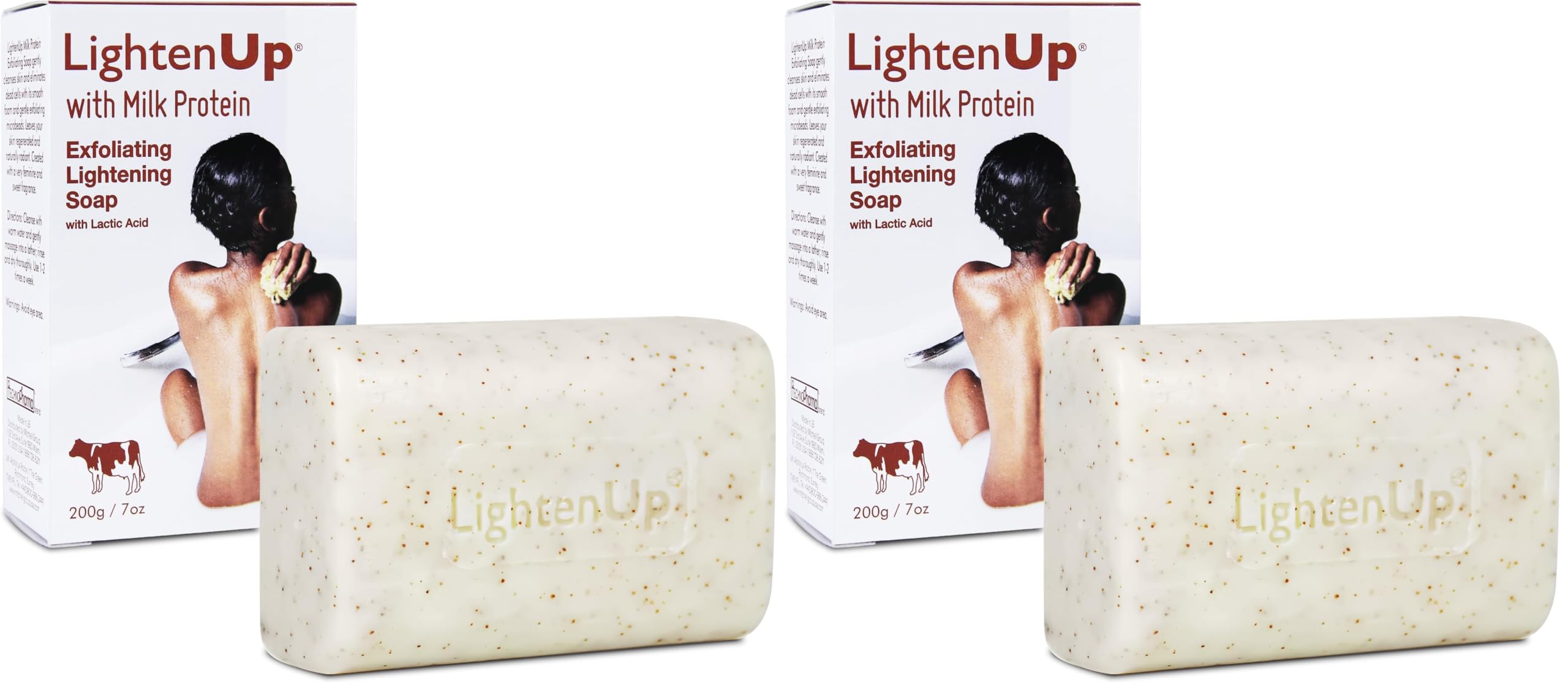 OMIC Lighten-Up Lactic Acid Exfoliating Soap – 7.7 oz / 200 g Pack of 2