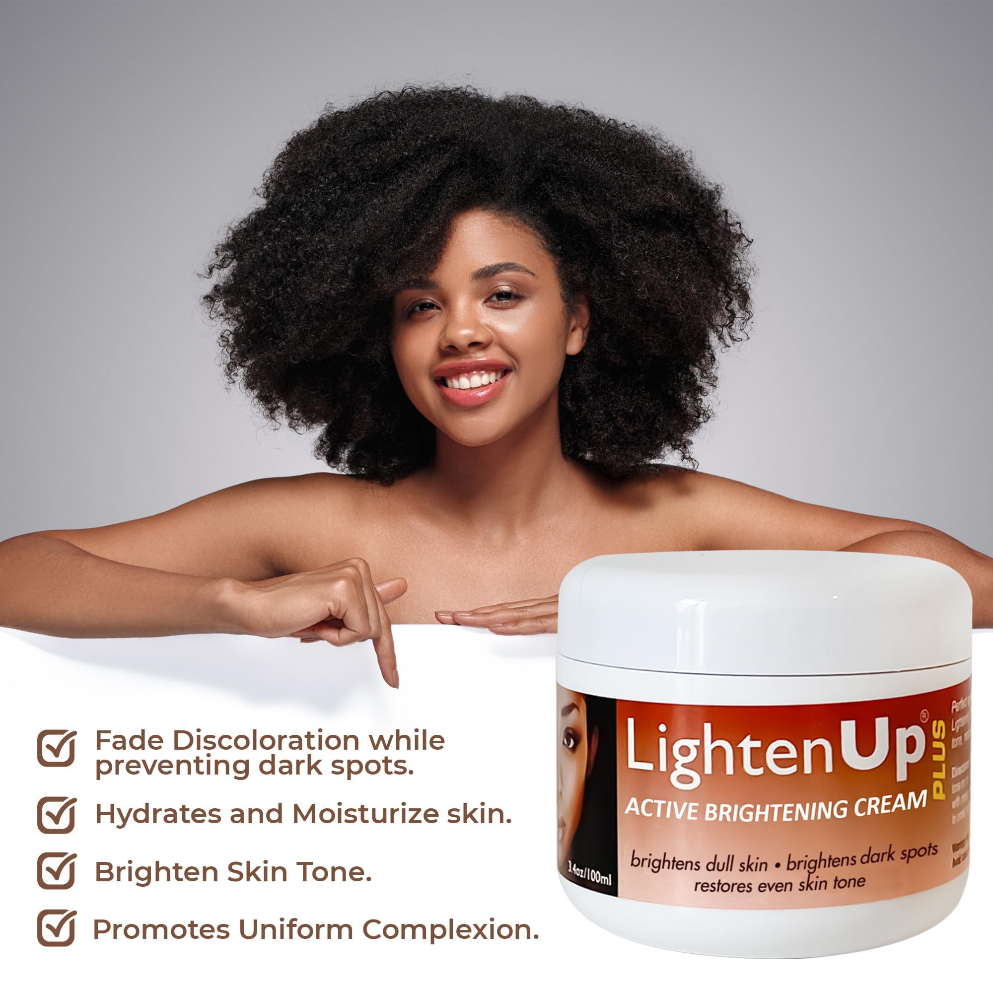 OMIC Lighten-Up Plus Active Skin Brightening Cream – 3.4 oz (100 ml) for Face & Body