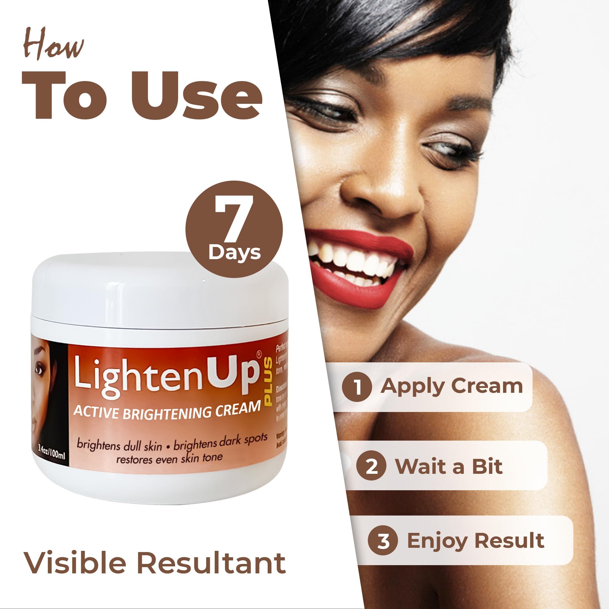 OMIC Lighten-Up Plus Active Skin Brightening Cream – 3.4 oz (100 ml) for Face & Body