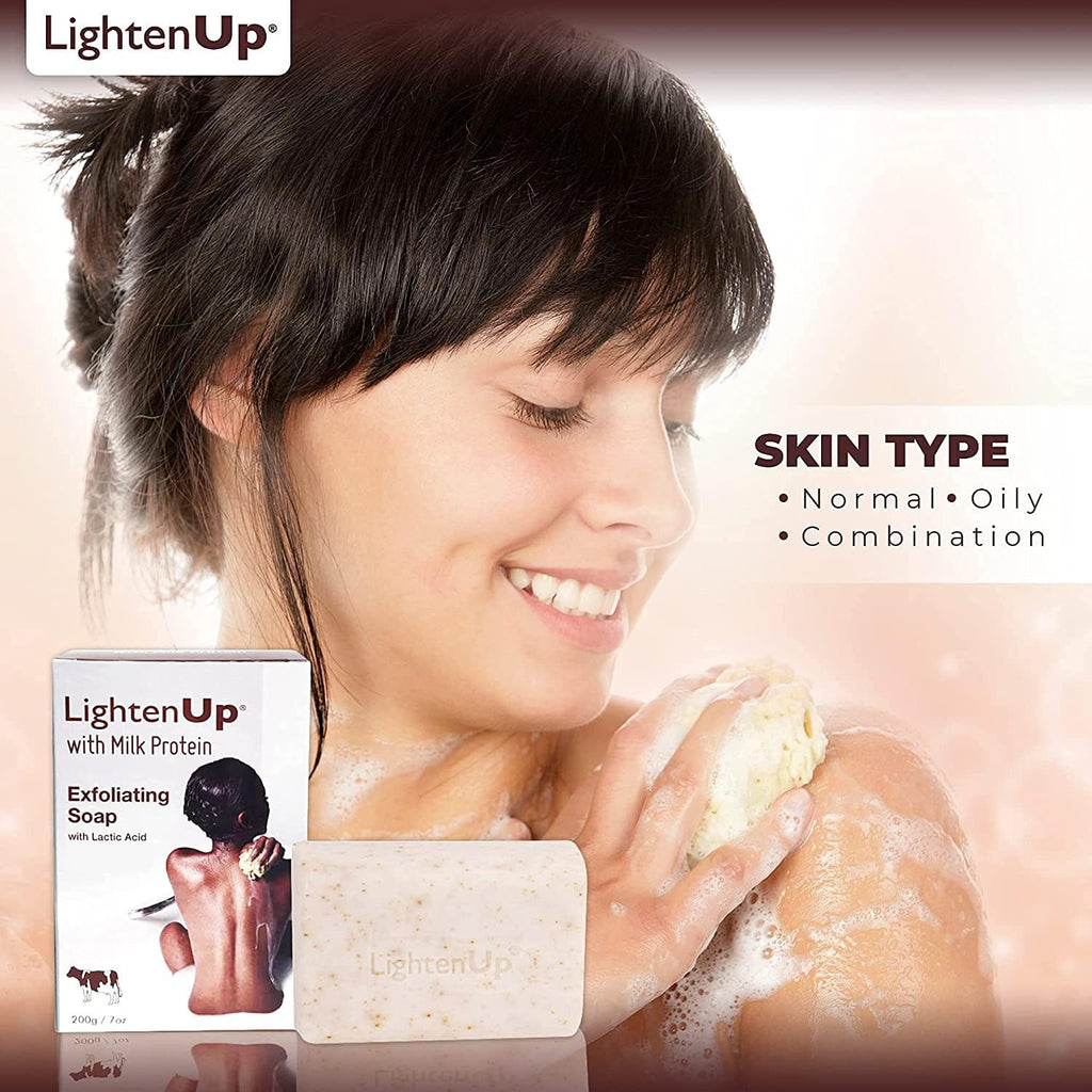 OMIC Lighten-Up Lactic Acid Exfoliating Soap – 7.7 oz / 200 g Pack of 2