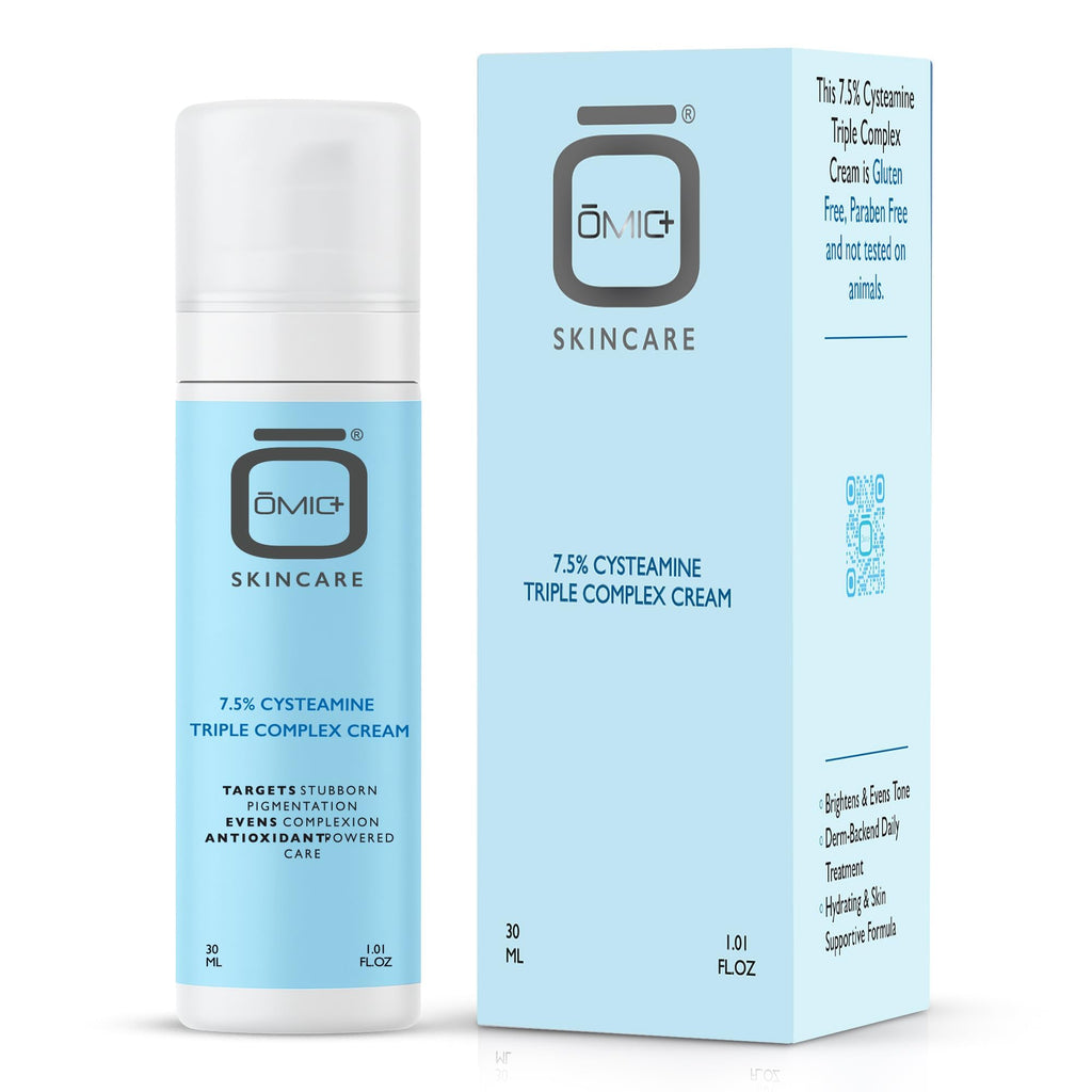 OMIC+ Skincare 7.5% Cysteamine Cream – Brightening & Even Tone, Lightweight Triple Complex