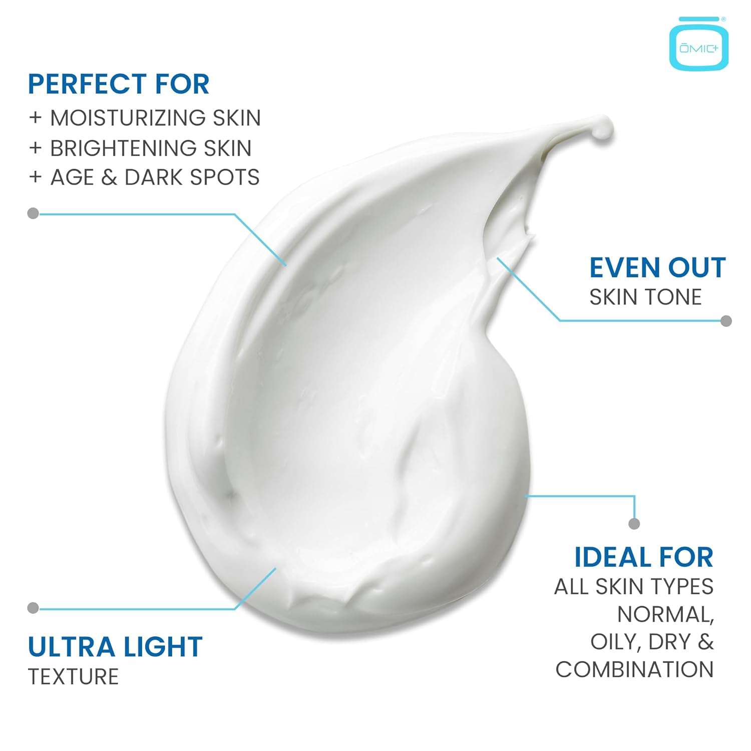 OMIC+ Skincare 7.5% Cysteamine Cream – Brightening & Even Tone, Lightweight Triple Complex
