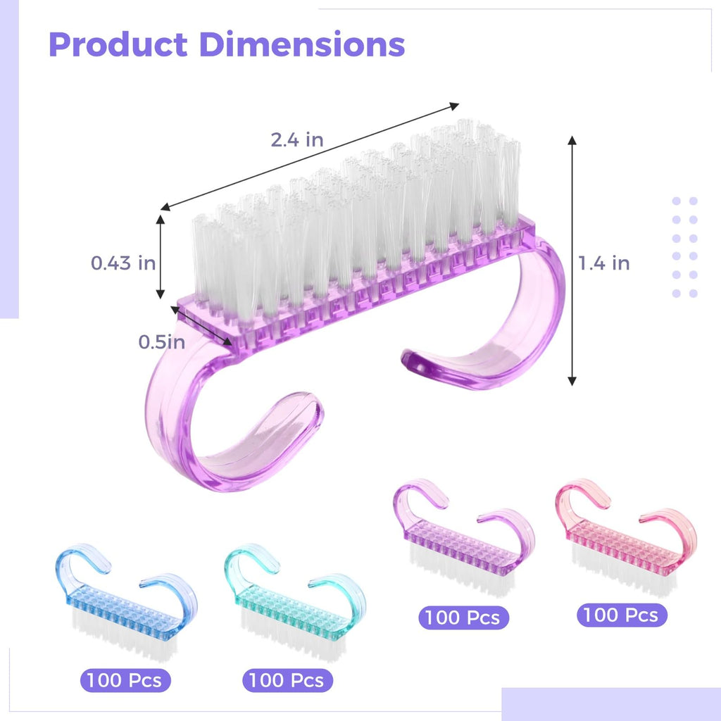 OMISTAR 400 PCS Nail Brush Bulk – Soft Bristle Nail Cleaners for Nails & Toes