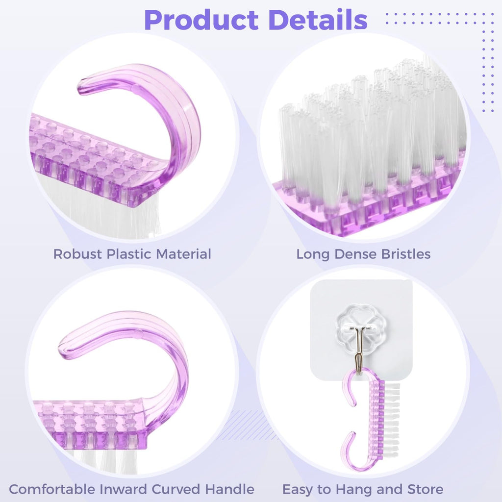OMISTAR 400 PCS Nail Brush Bulk – Soft Bristle Nail Cleaners for Nails & Toes