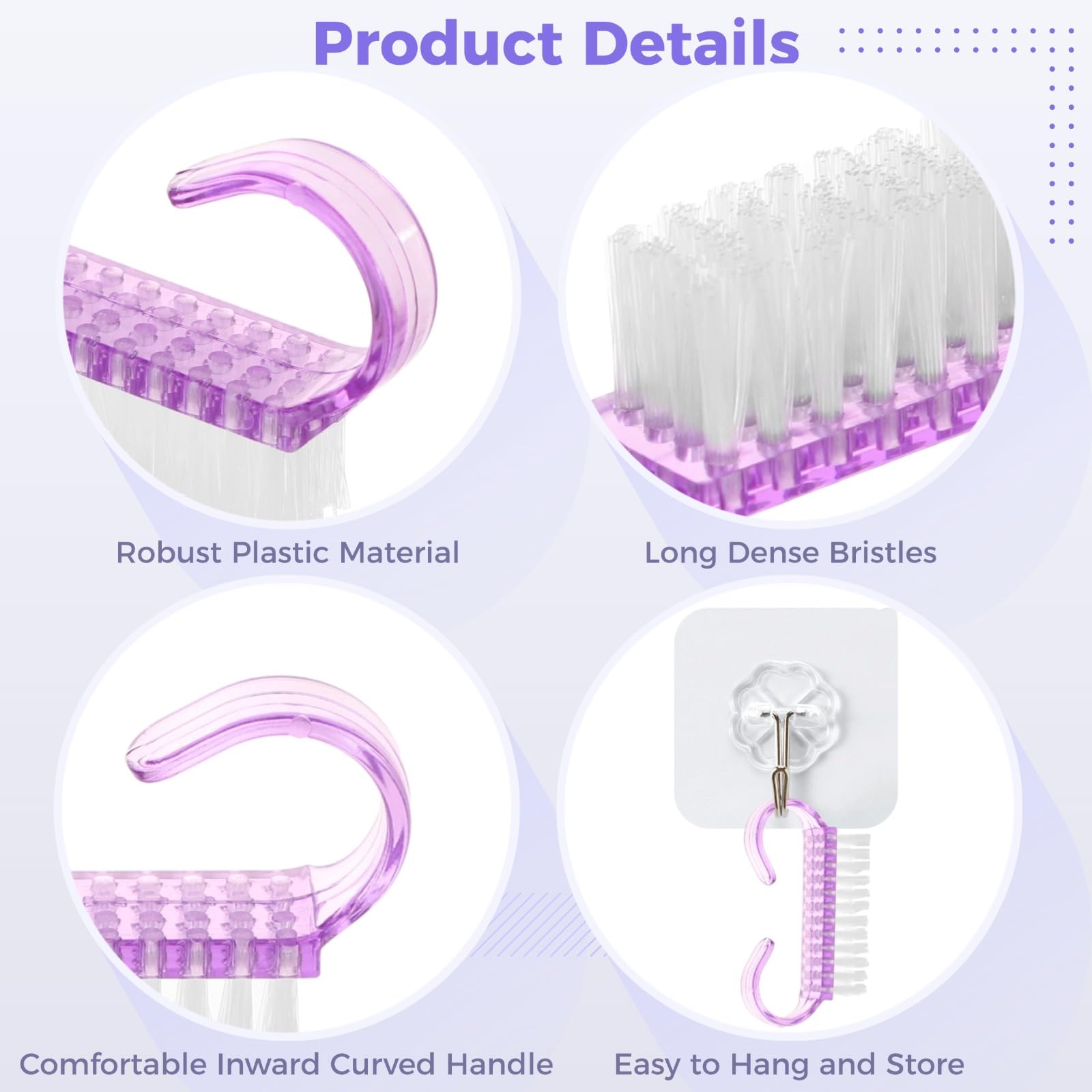 OMISTAR 400 PCS Nail Brush Bulk – Soft Bristle Nail Cleaners for Nails & Toes