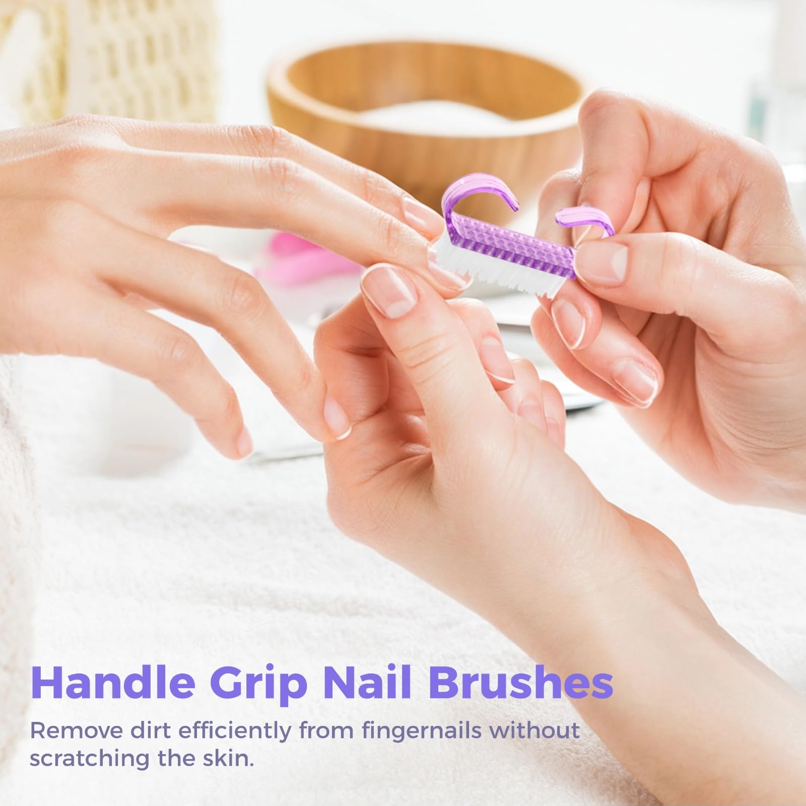 OMISTAR 400 PCS Nail Brush Bulk – Soft Bristle Nail Cleaners for Nails & Toes