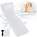 OMYSTYLE Full Body Bath Pillow – 21 Anti-Slip Suction Cups, 5D Air Mesh, Neck & Back Support