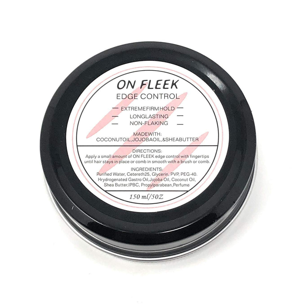 ON FLEEK Edge Control Extreme Firm Hold for Relaxed & Natural Hair | Coconut Oil, Jojoba Oil & Shea Butter | 5 Ounce