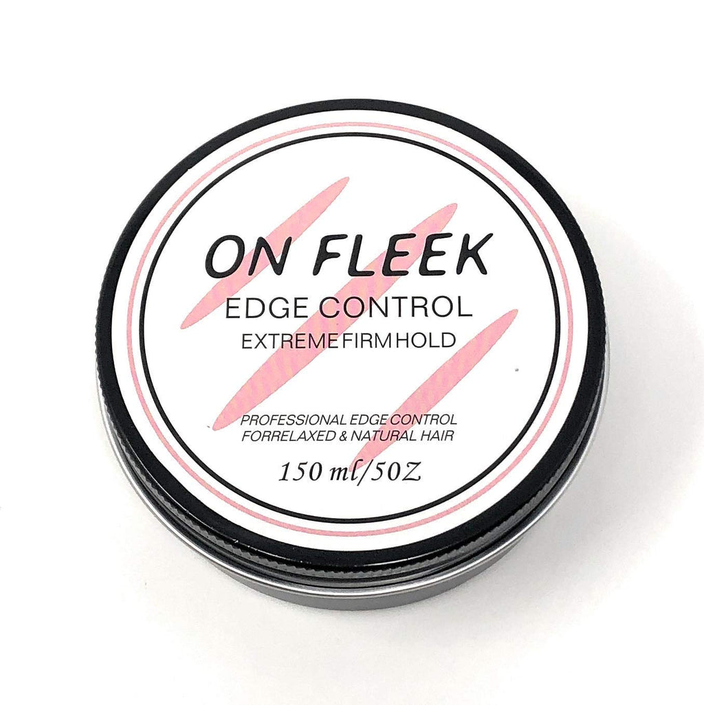 ON FLEEK Edge Control Extreme Firm Hold for Relaxed & Natural Hair | Coconut Oil, Jojoba Oil & Shea Butter | 5 Ounce