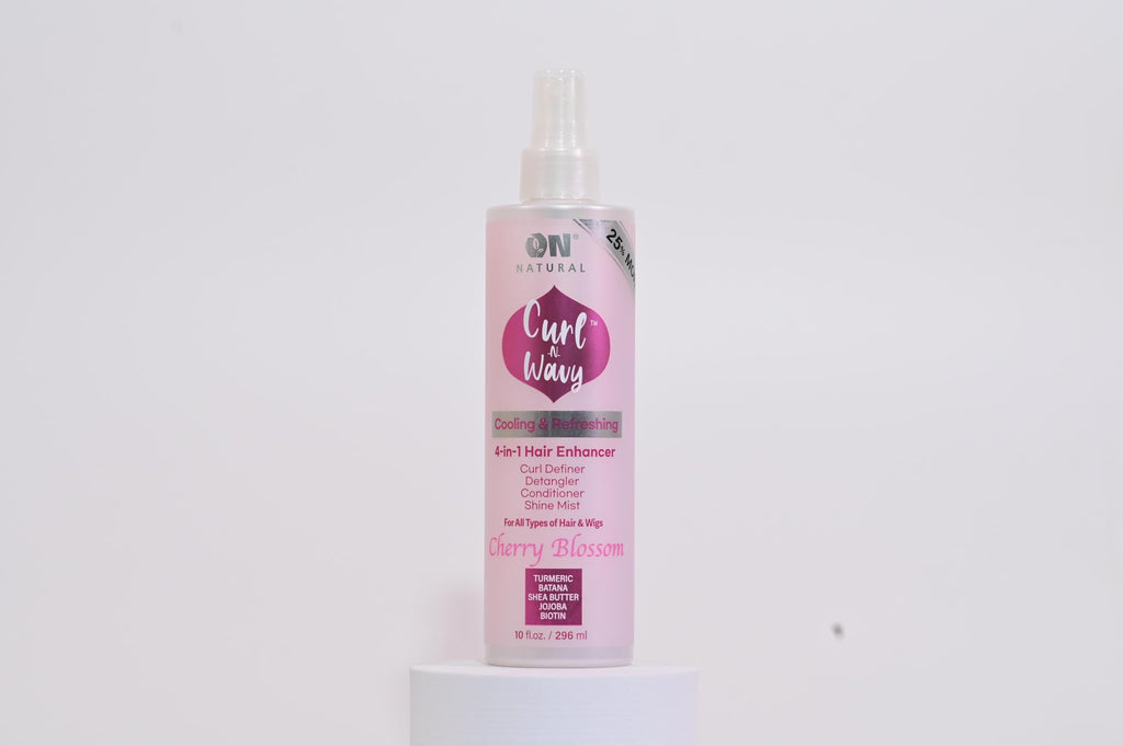 On Natural Curl-N-Wavy 4-in-1 Hair Enhancer for All Hair Textures – Cherry Blossom, 10 oz