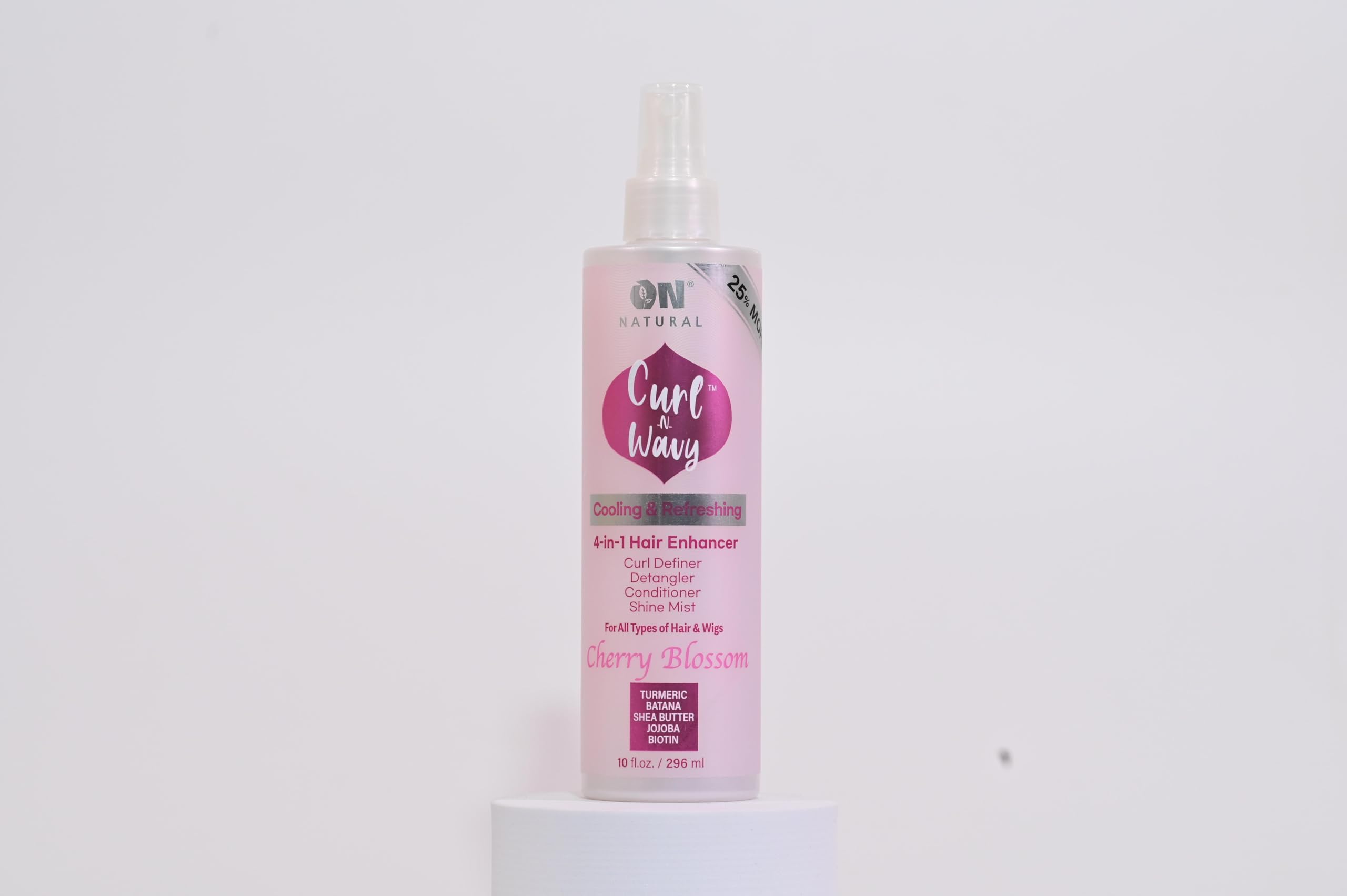 On Natural Curl-N-Wavy 4-in-1 Hair Enhancer for All Hair Textures – Cherry Blossom, 10 oz