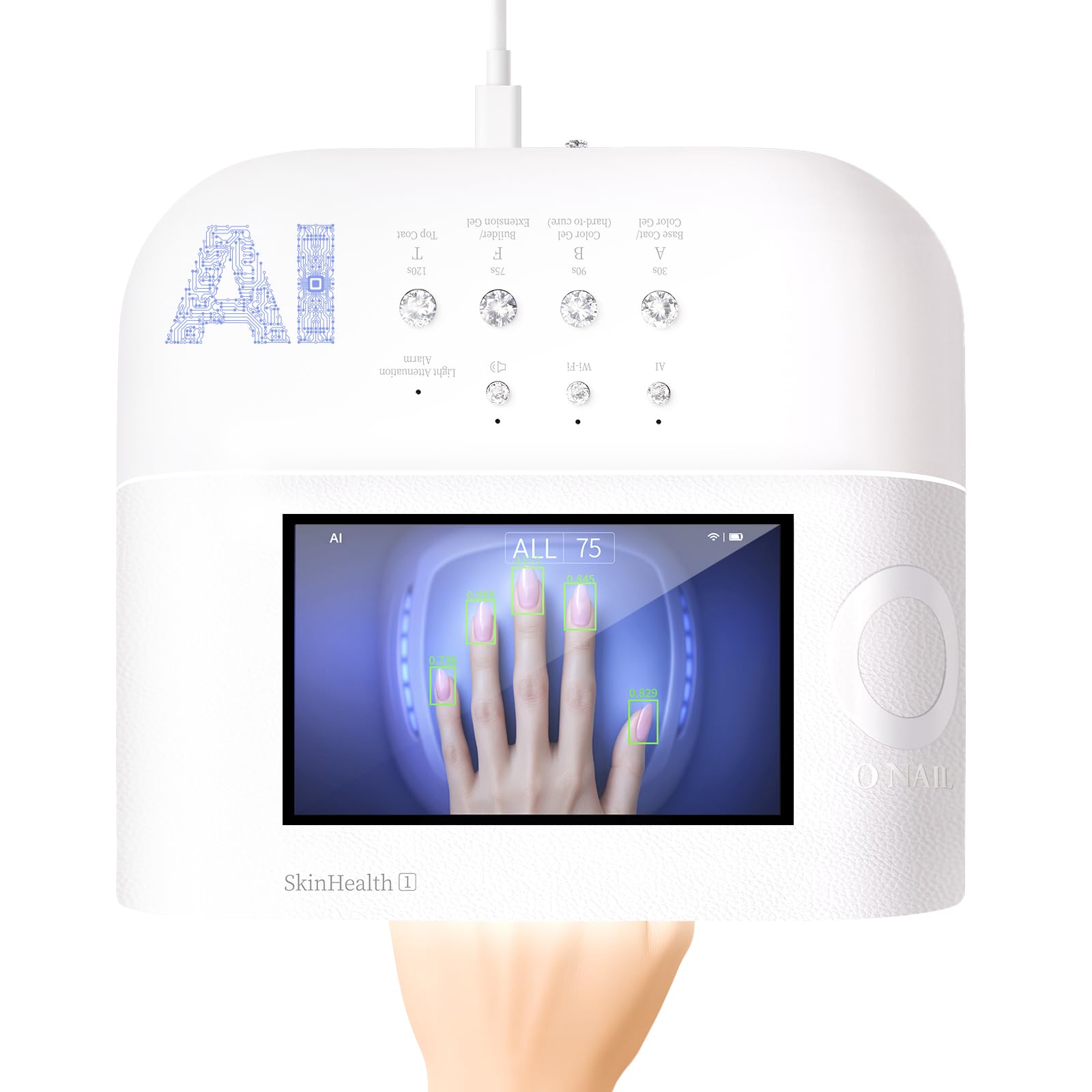 ONAIL AI Health Nail Lamp – Precision Scan, Skin-Safe UV, 109 LEDs, 2x Faster Curing