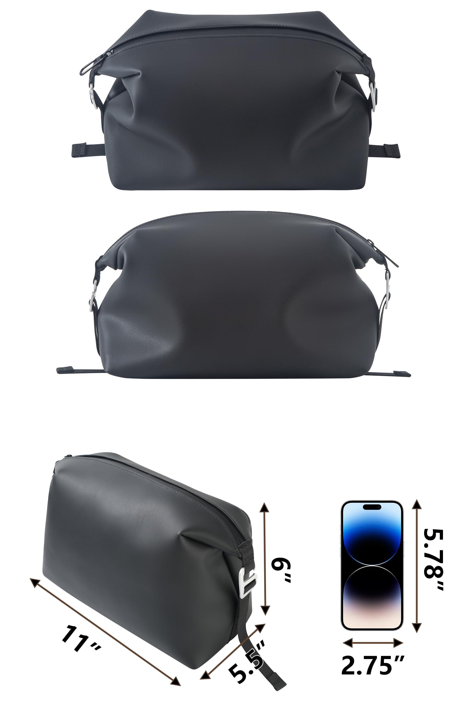 Onbagway 6x11 Large Silicone Toiletry Bag – 6L, Water-Resistant & Foldable Dopp Kit