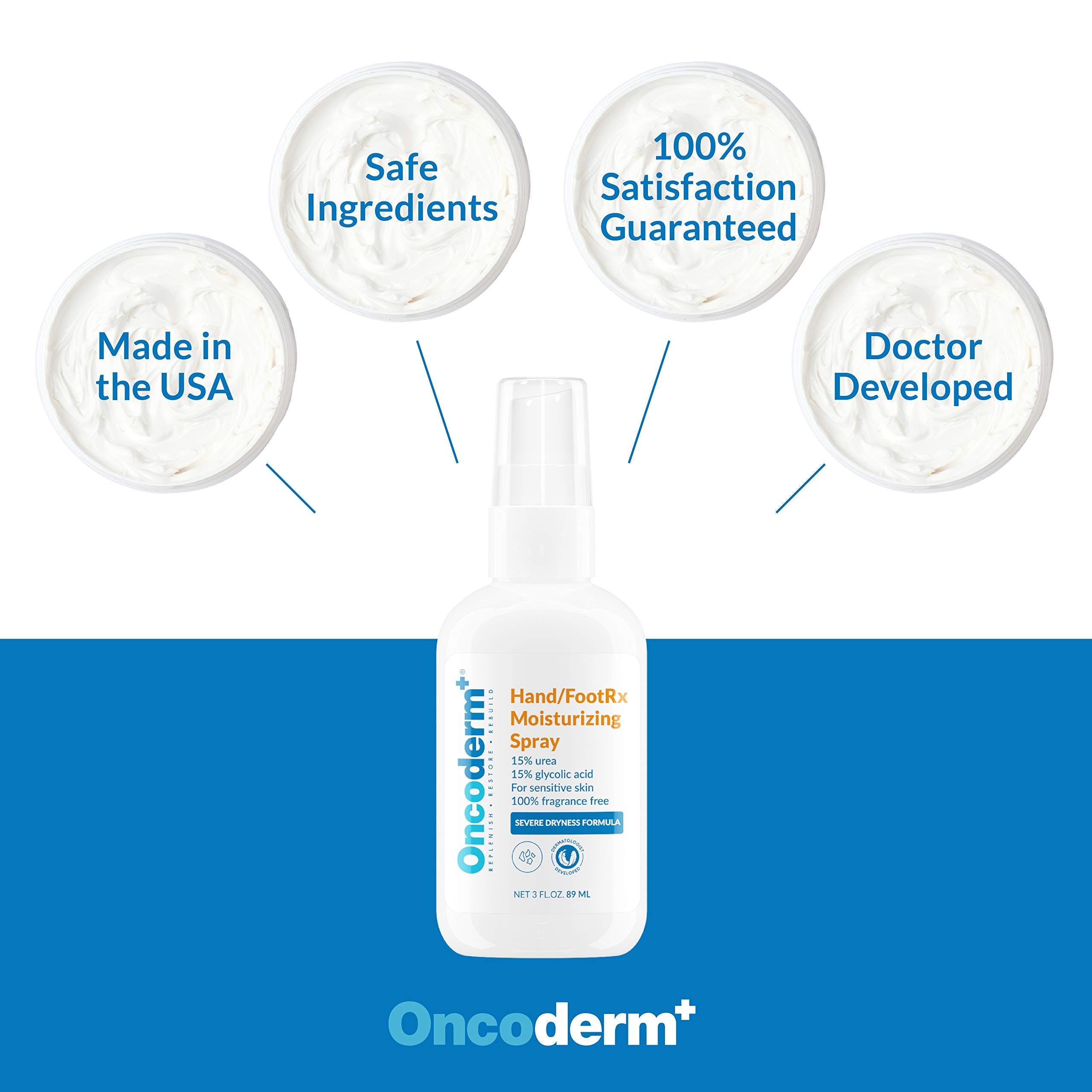 Oncoderm Hand & FootRx Moisturizing Spray – Oncology Skin Care for Cancer Patients (3 oz)