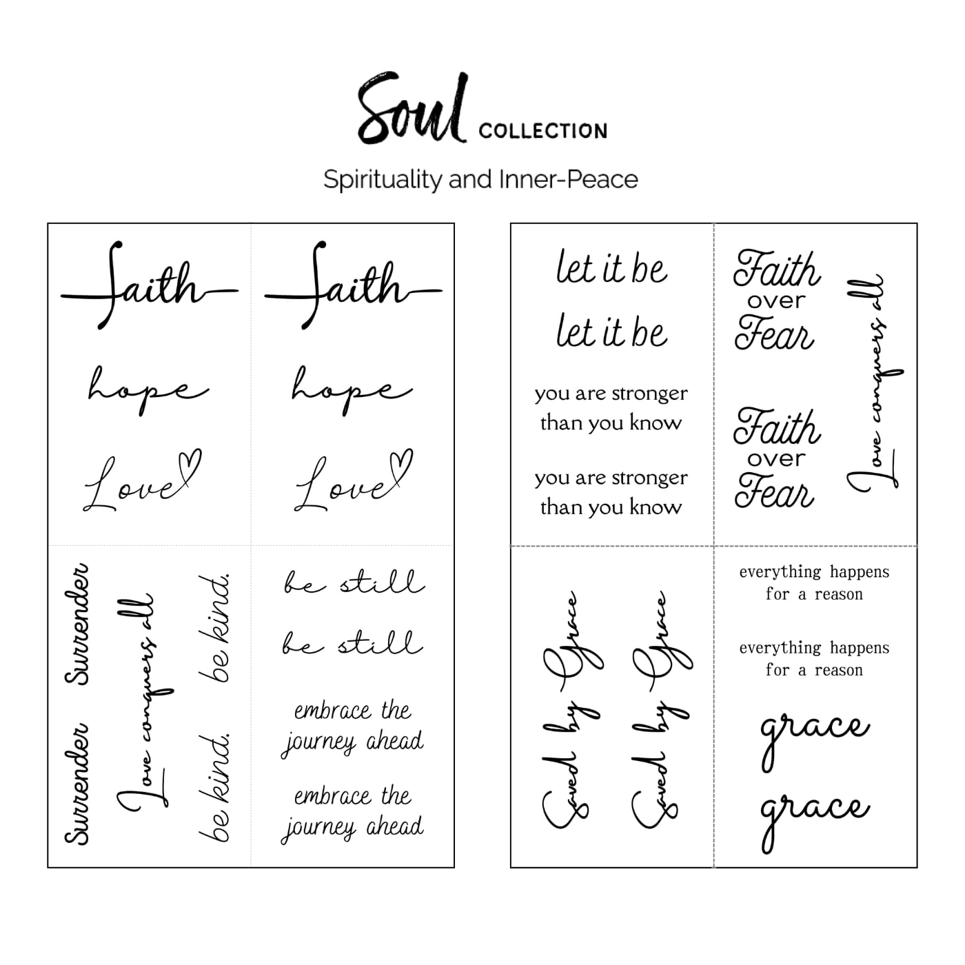 One Grace Soul Collection – Realistic Waterproof Mini Tattoos