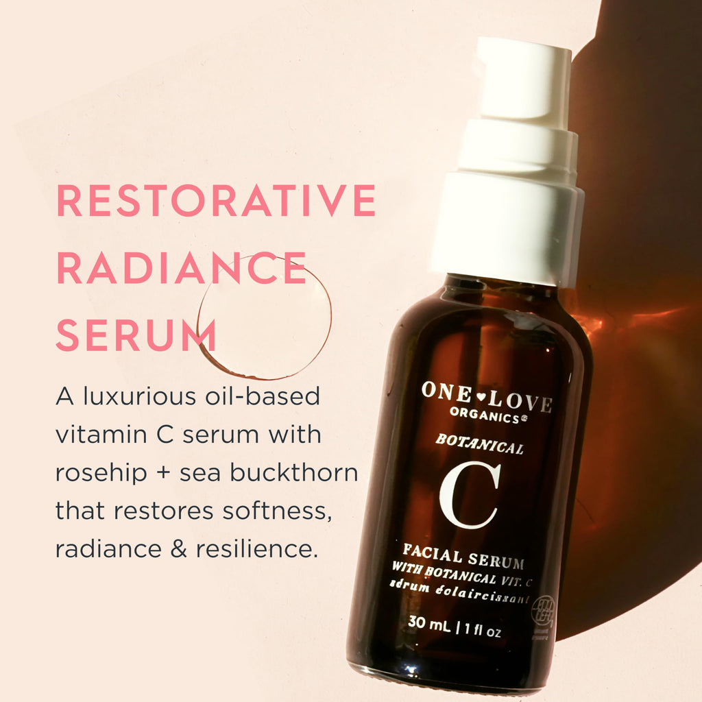 One Love Organics Botanical C Facial Serum – Vitamin C Oil, 1 oz | Organic & Cruelty-Free