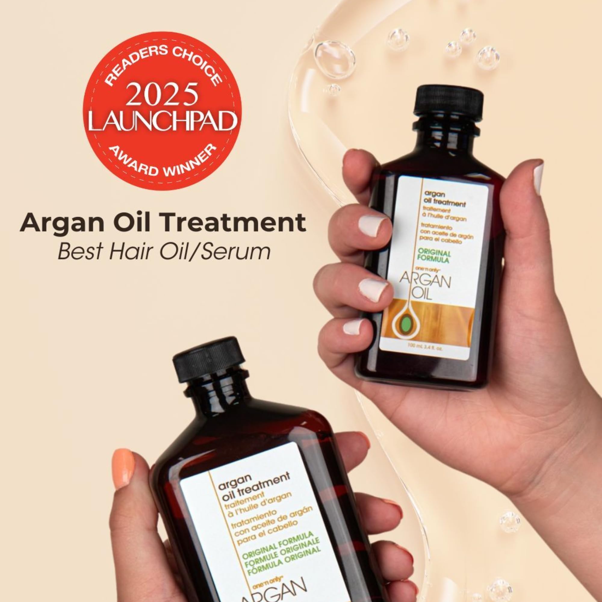 One 'N Only Argan Oil Hair Treatment - Lightweight Hydrating Hair Oil for Natural Hair, Wigs & Extensions (2pk)