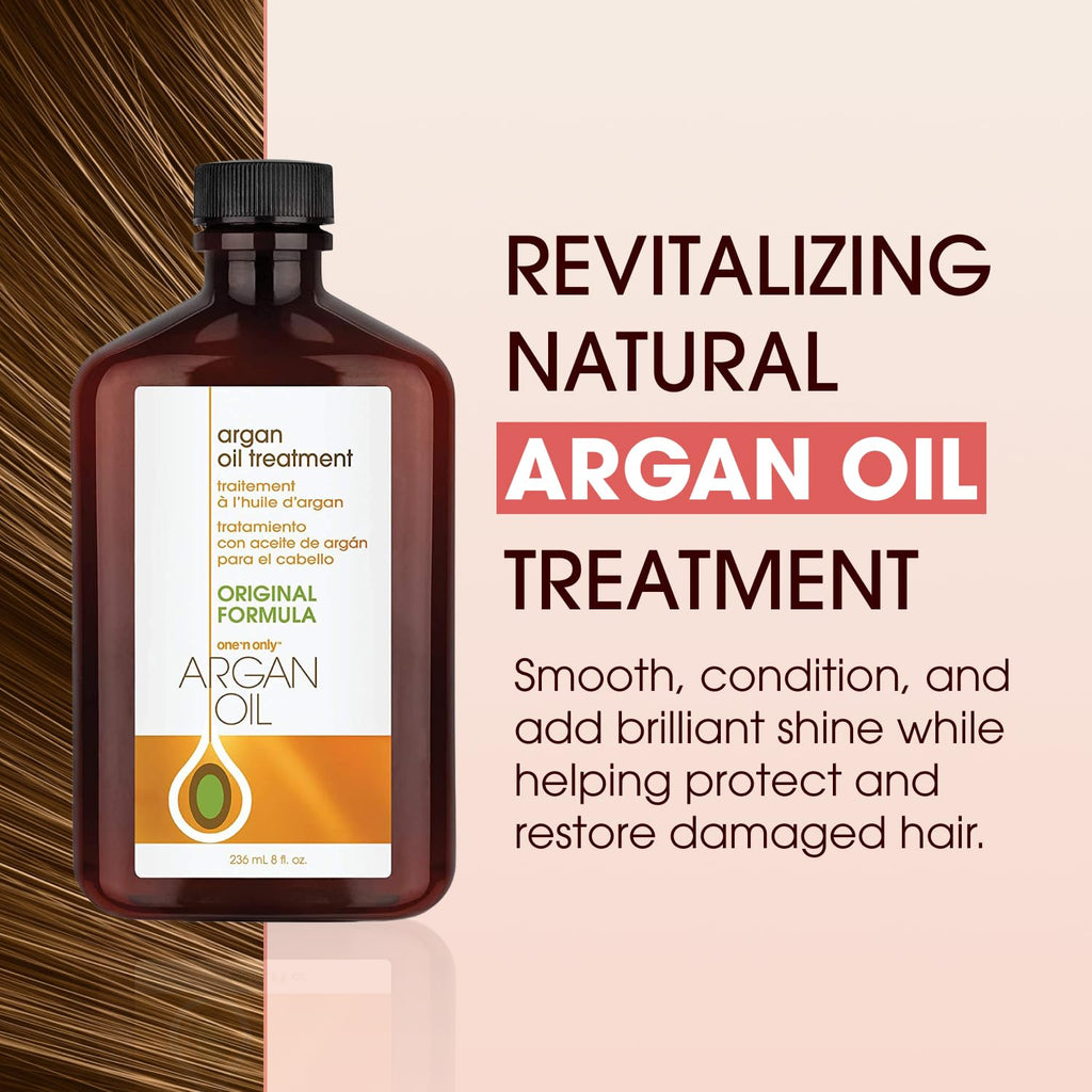 One 'N Only Argan Oil Hair Treatment - Lightweight Hydrating Hair Oil for Natural Hair, Wigs & Extensions (2pk)
