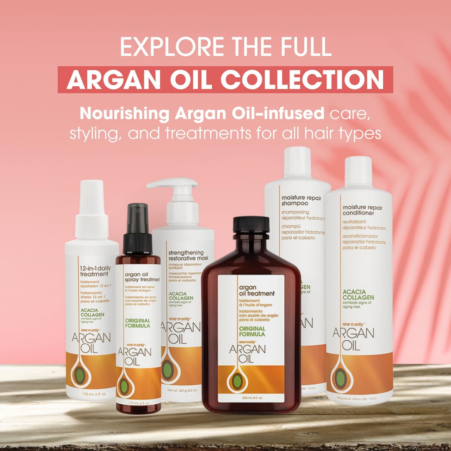 One 'N Only Argan Oil Hair Treatment - Lightweight Hydrating Hair Oil for Natural Hair, Wigs & Extensions (2pk)