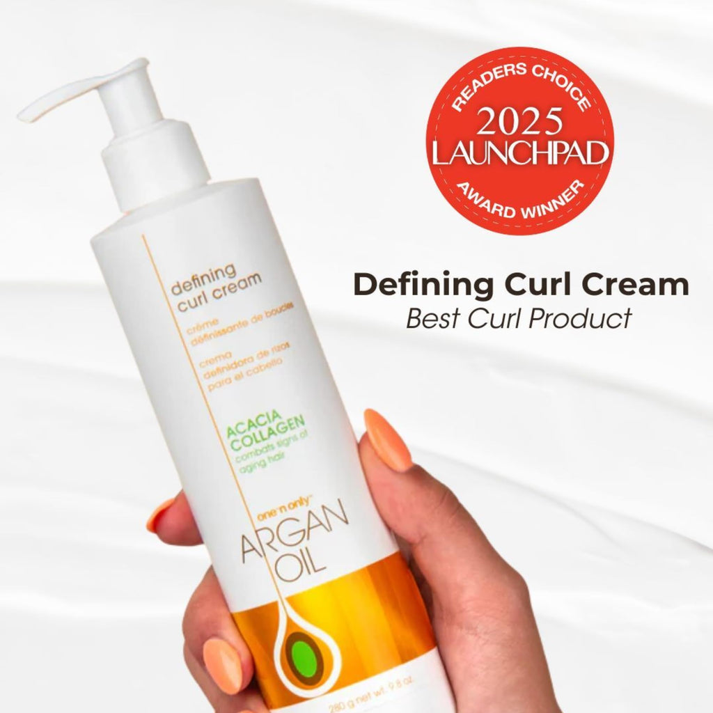 One 'N Only Defining Curl Cream with Argan Oil – Leave-In, Anti-Frizz, 9.8 oz 3-Pack