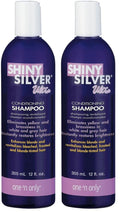 One 'N Only Shiny Silver Purple Shampoo – Argan Oil Toner for Blonde, Gray & Highlighted Hair (12 oz) Pack of 2