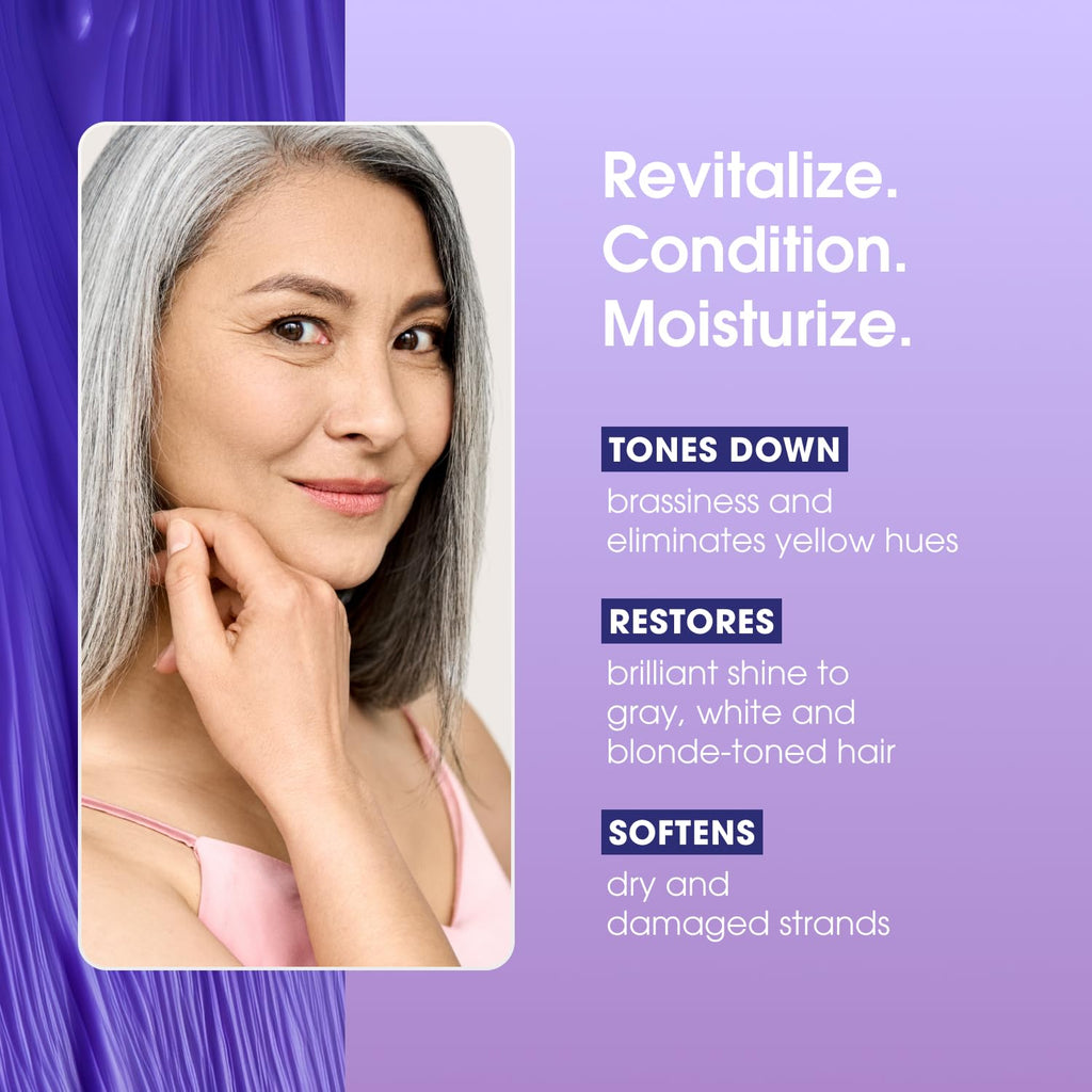 One 'N Only Shiny Silver Purple Shampoo – Argan Oil Toner for Blonde, Gray & Highlighted Hair (12 oz) Pack of 2