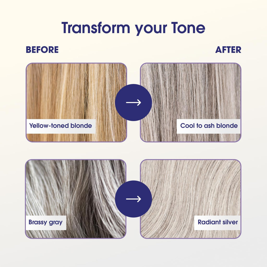 One 'N Only Shiny Silver Purple Shampoo – Argan Oil Toner for Blonde, Gray & Highlighted Hair (12 oz) Pack of 2