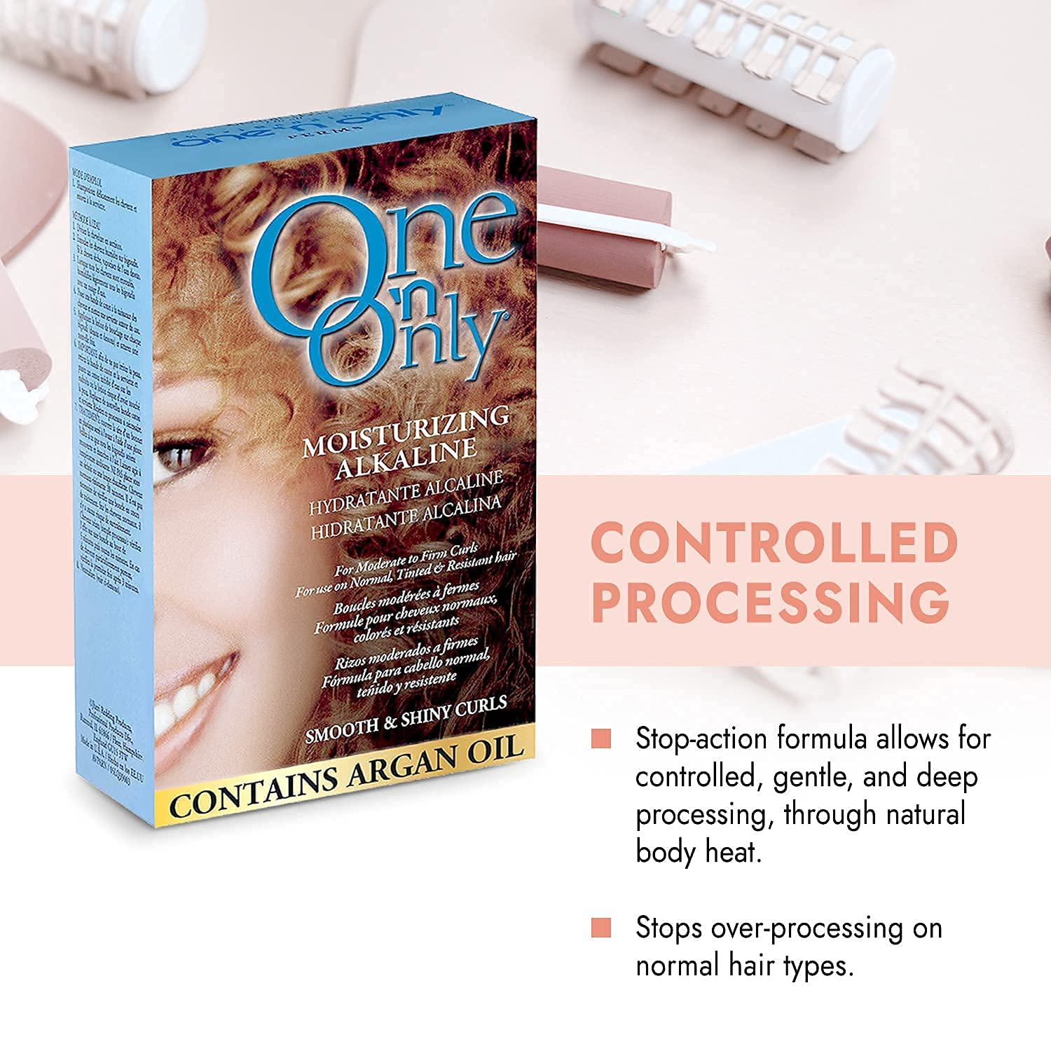 One 'n Only Moisturizing Alkaline Perm with Argan Oil – Pack of 2 | True-to-Rod Curls, Fresh Scent