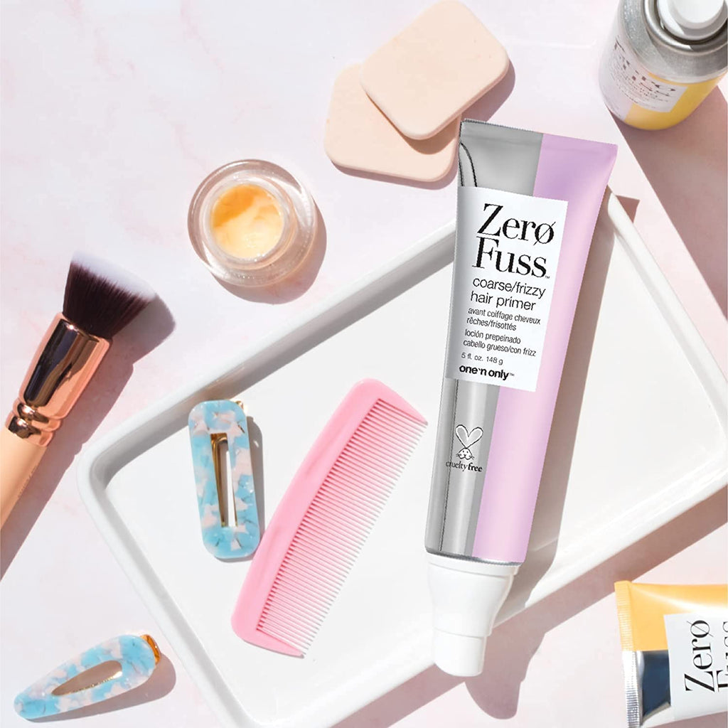 One 'N Only Zero Fuss Coarse/Frizzy Hair Primer – Leave-In Detangler, Humidity-Resistant, No Heat