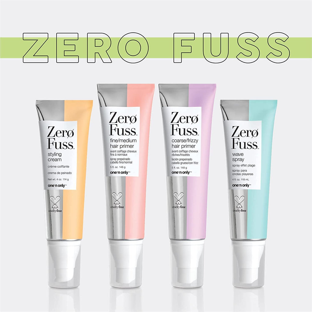 One 'N Only Zero Fuss Coarse/Frizzy Hair Primer – Leave-In Detangler, Humidity-Resistant, No Heat
