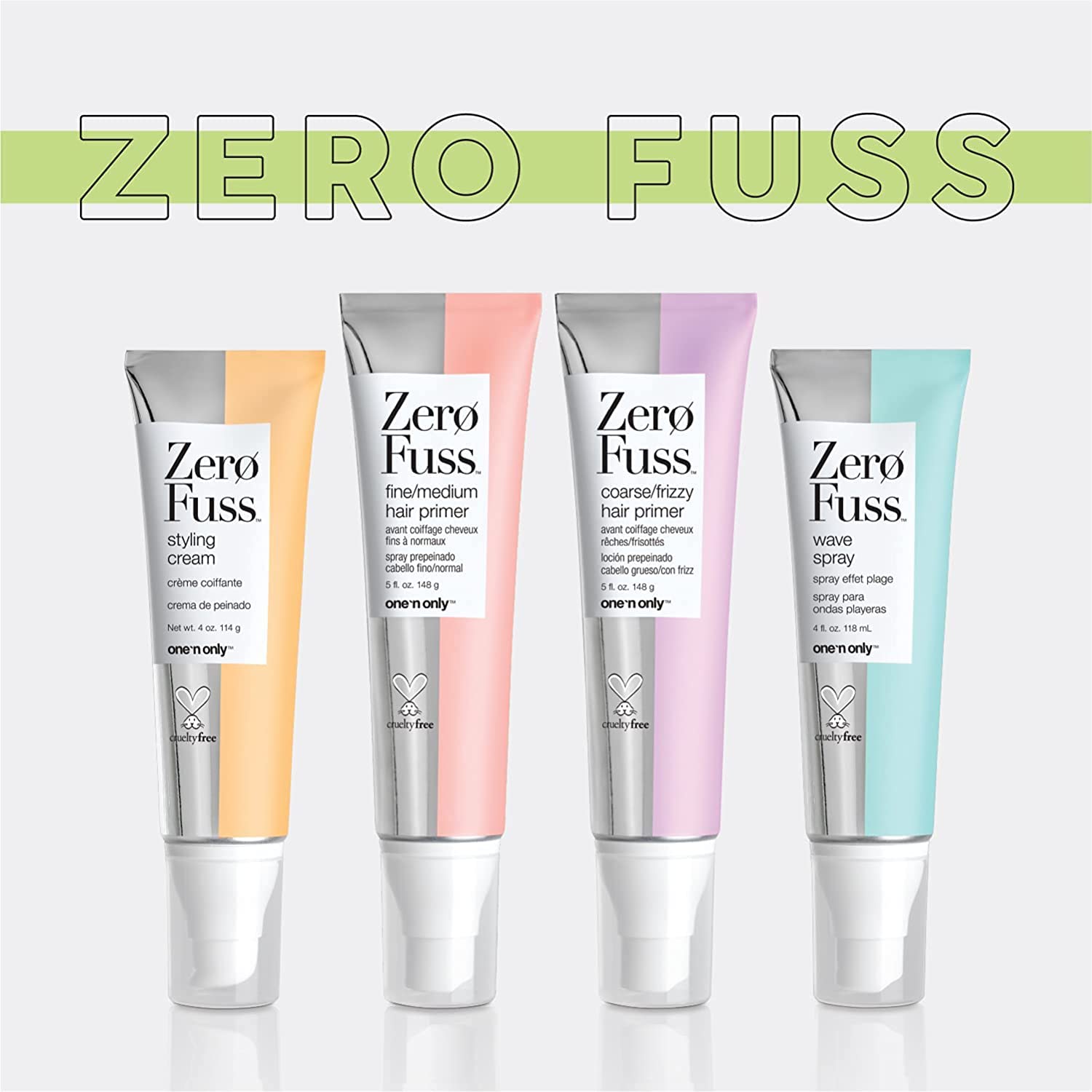 One 'N Only Zero Fuss Coarse/Frizzy Hair Primer – Leave-In Detangler, Humidity-Resistant, No Heat