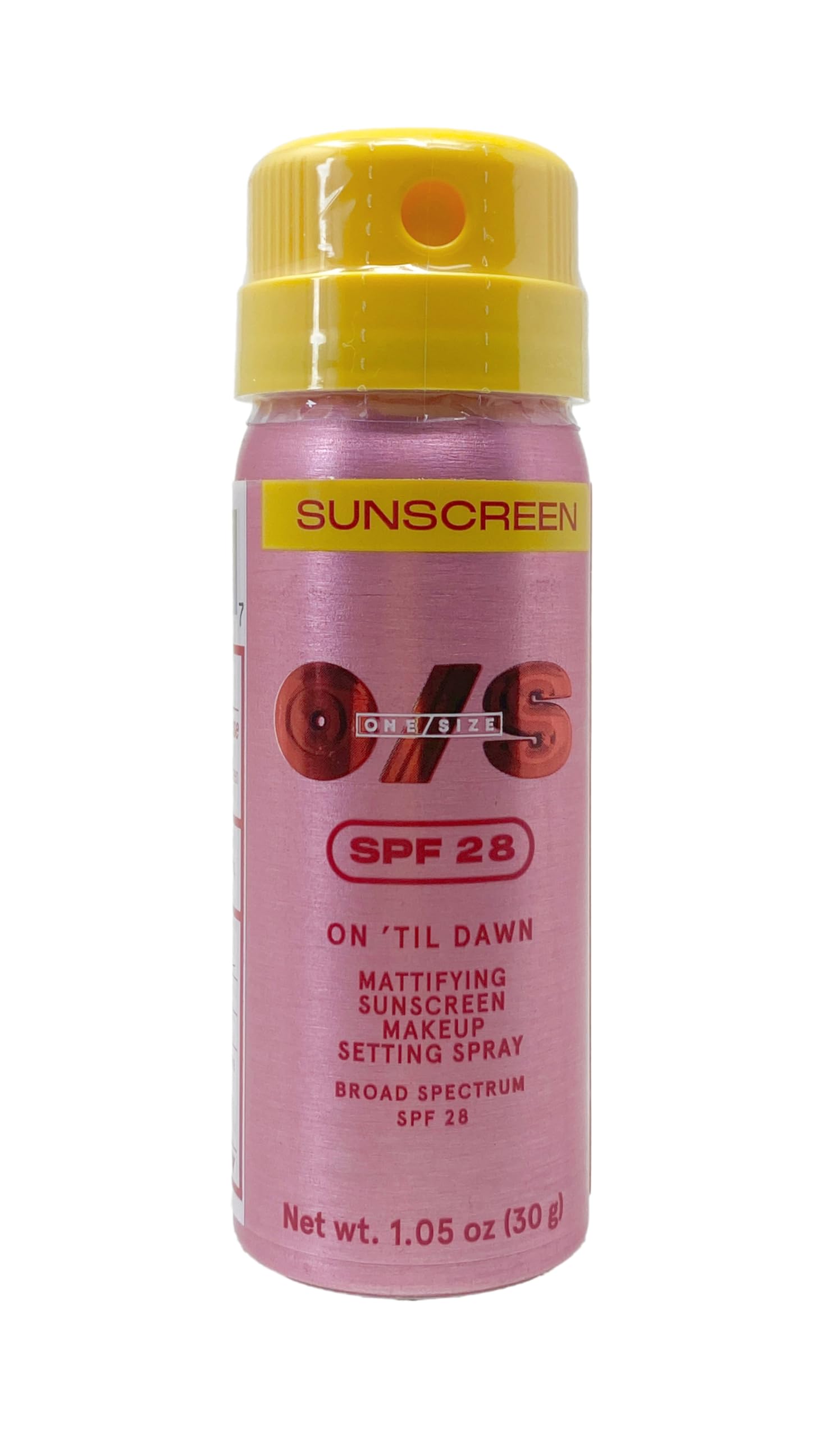 One/Size On 'Til Dawn Mattifying Sunscreen Setting Spray SPF 28 – Travel Size 1.05 oz