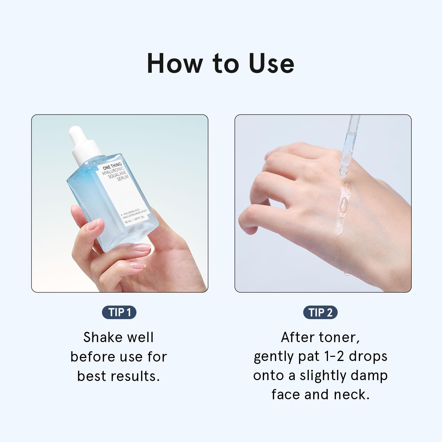 ONE THING Hyaluronic Squalane Serum (50ml) — Lightweight Dual-Layer Hydration (Korean Skincare)