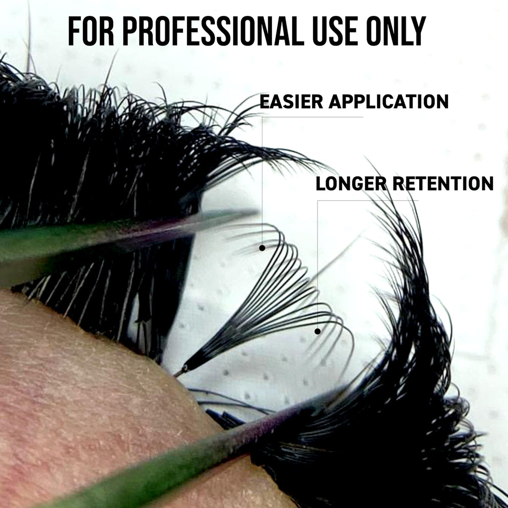One V Salon Premade Fans Lash Extensions — 384 Fans, 10D-16D, D Curl, 0.07mm